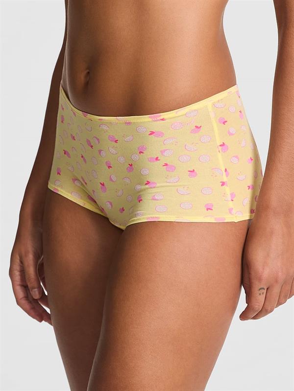 Pink Logolu Pamuklu Boyshort Kulot