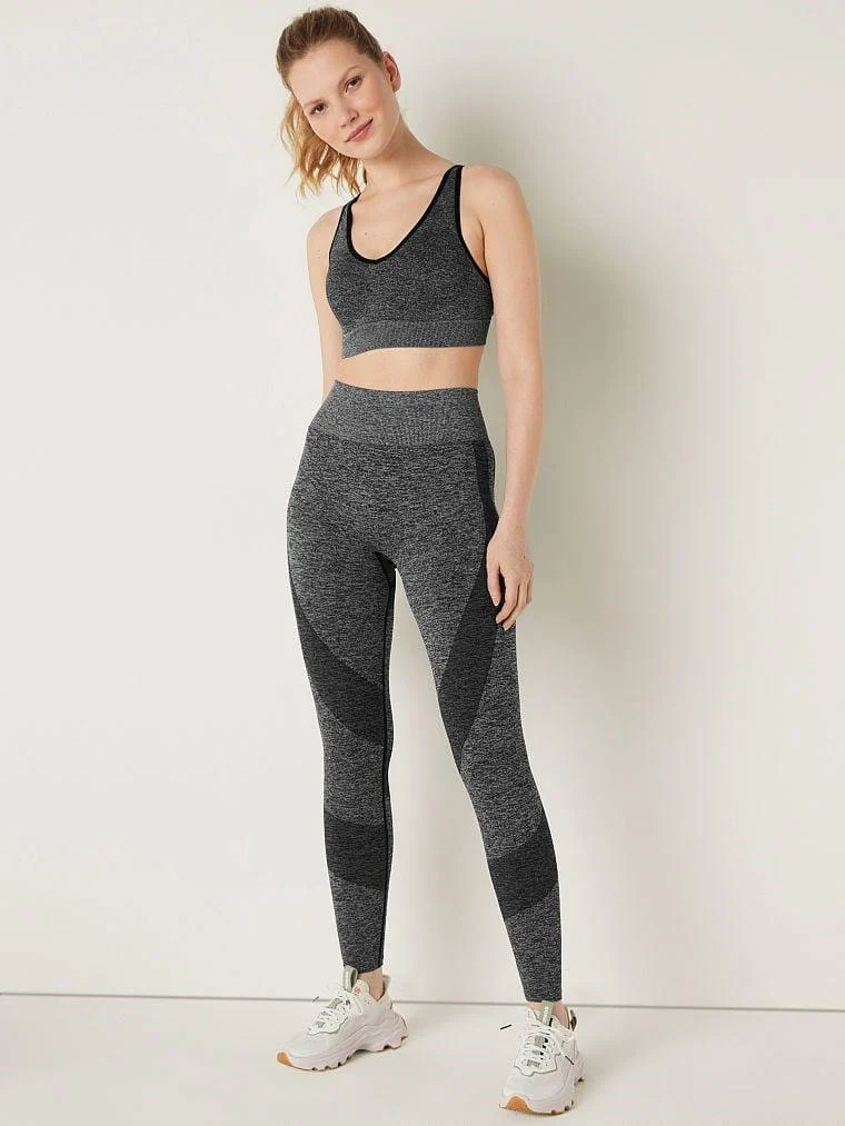 Pink Seamless Air Orta Etkili Spor Sütyeni arka görünüm