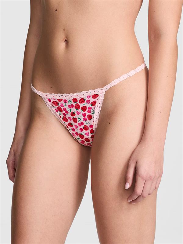 Pink Pamuklu V String Kulot