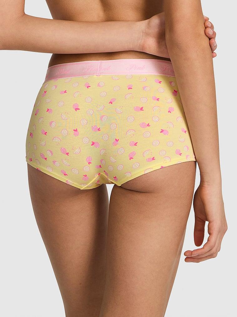 Pink Logolu Pamuklu Boyshort Kulot arka görünüm