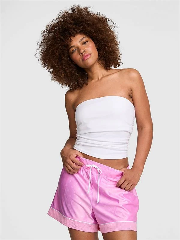 Pink Saten Bol Kesim Sort