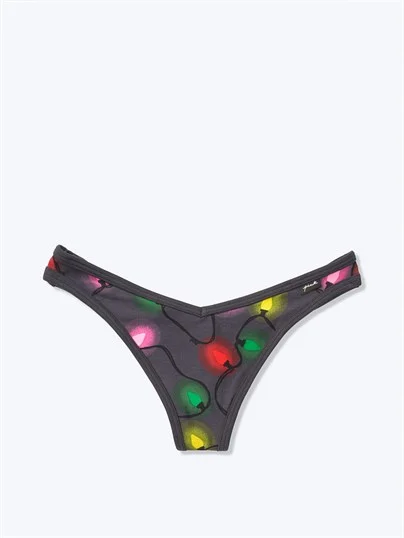 Pink Pamuk Tanga Kulot ön görünüm