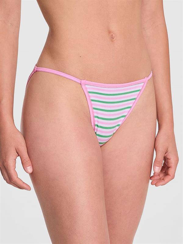 Pink Pamuklu Askili Bikini Kulot