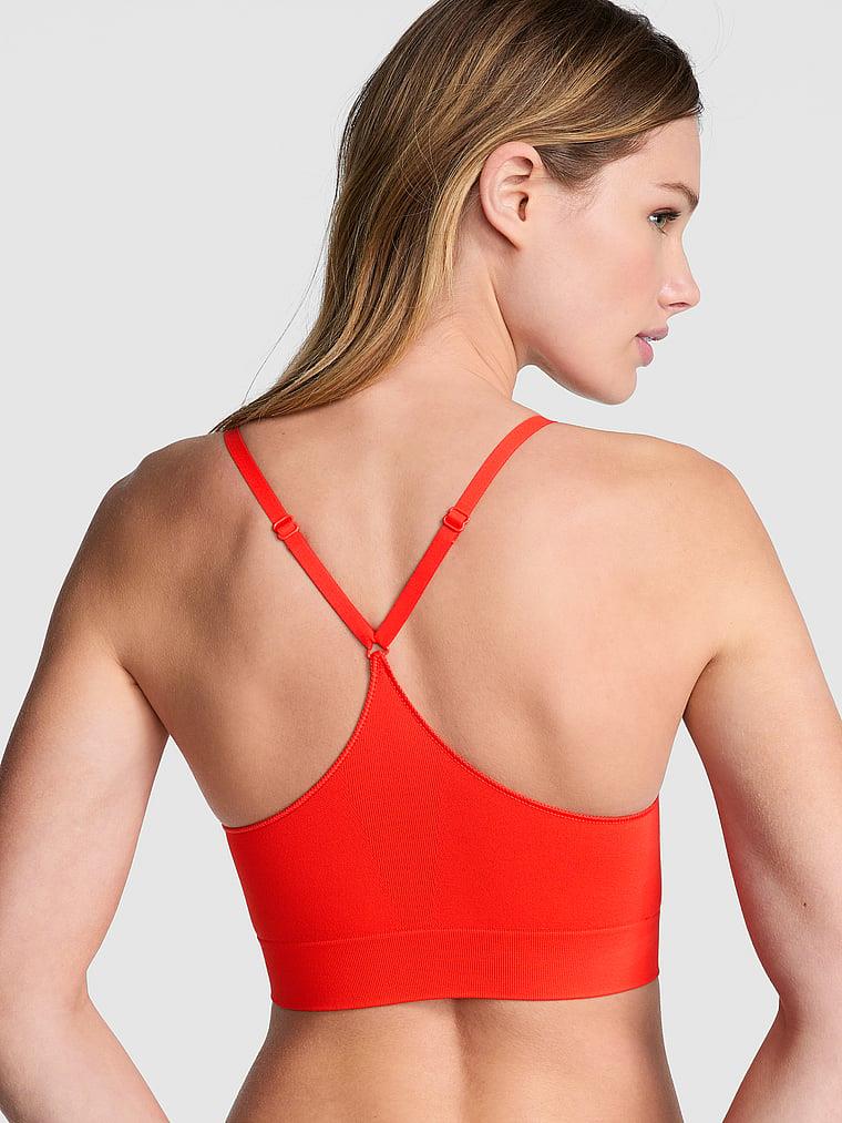 Pink Seamless Scoop Sporcu Sütyeni arka görünümü