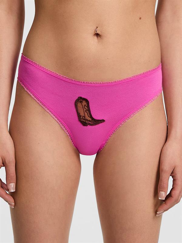 Pink Pamuklu Cheeky Kulot ön görünüm