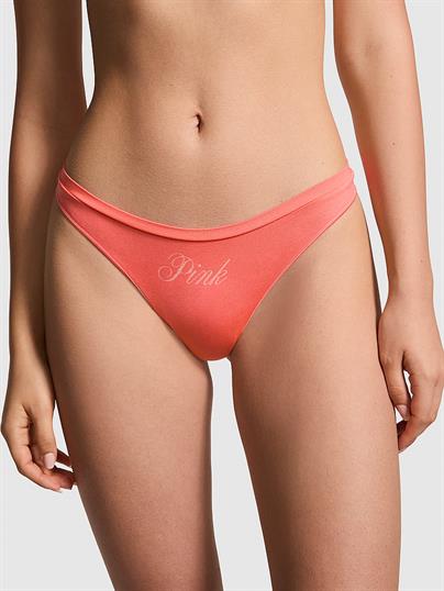 Pink Seamless Derin Bacak Kesim Tanga