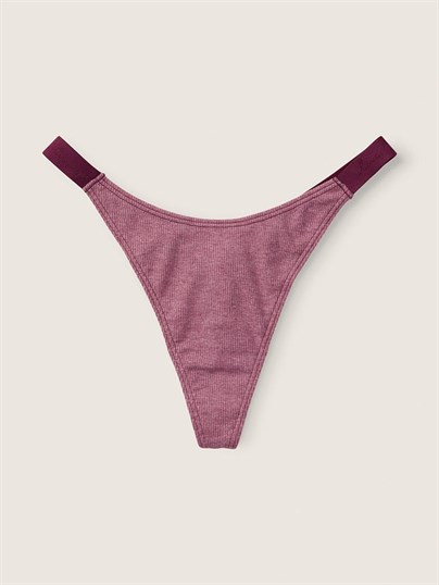 Pink Yüksek Bacak Logolu Tanga Kulot