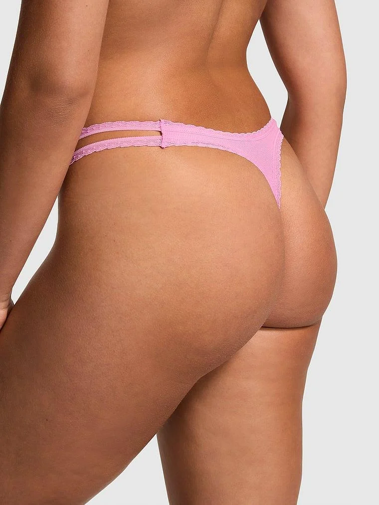 Pink Wink Dantelli Askili Tanga arka görünümü