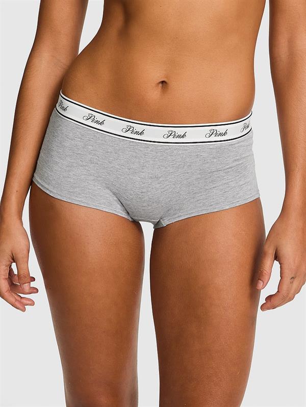 Pink Logolu Pamuklu Boyshort Kulot