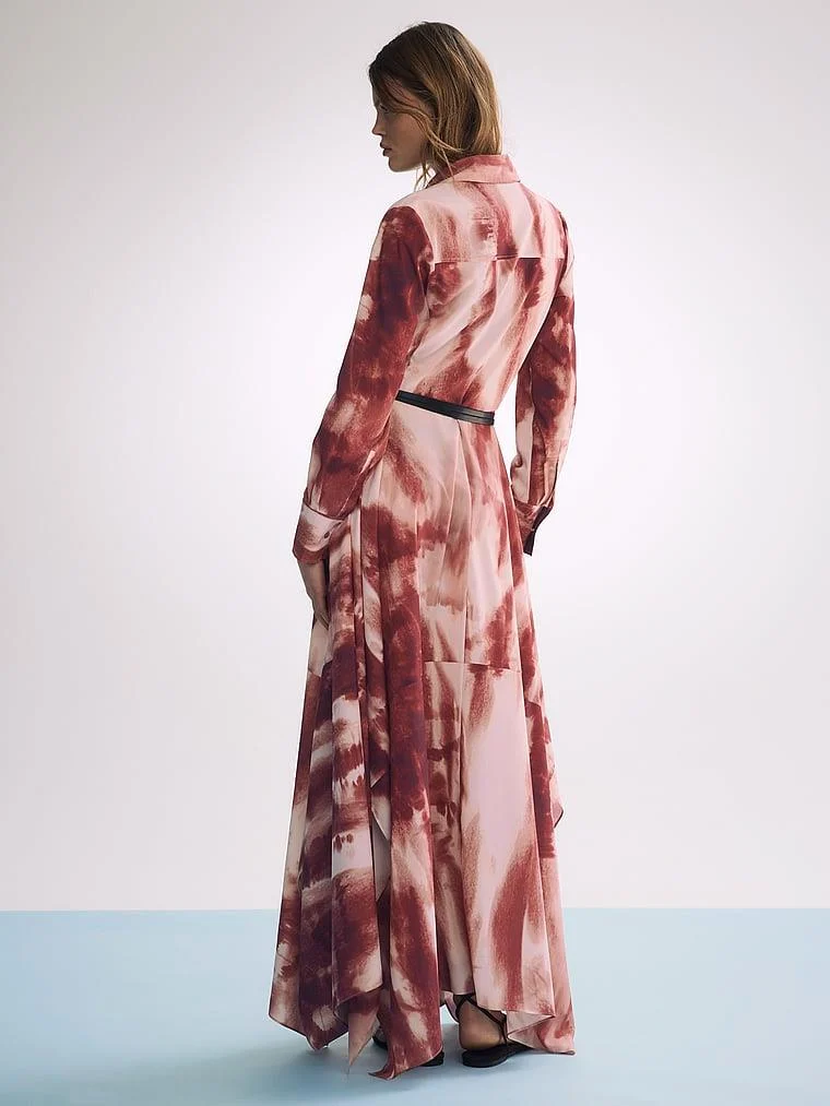 Atelier Victorias Secret X Altuzarra Georgette Uzun Gomlek Elbise arka görünümü