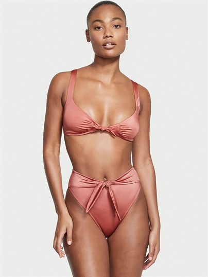 Önden Baglamali Bralet Bikini Ustu
