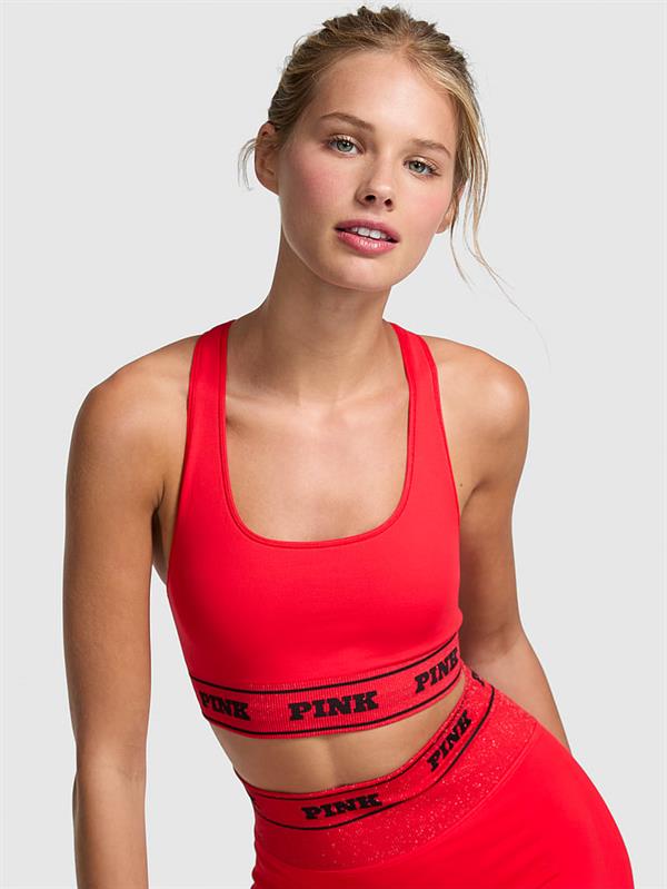 Pink Seamless Cift Tarafli Sporcu Sütyeni