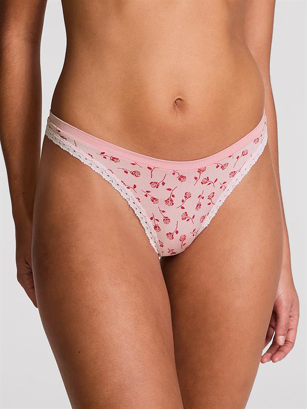 Pink Seamless Derin Bacak Kesim Tanga