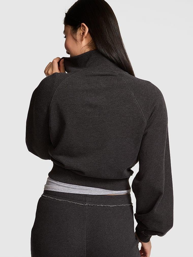 Pink Kampus Dik Yaka Fermuarli Sweatshirt arka görünümü