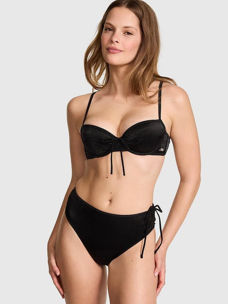 Pink Yüksek Bel Itsy Bikini Alti arka görünüm
