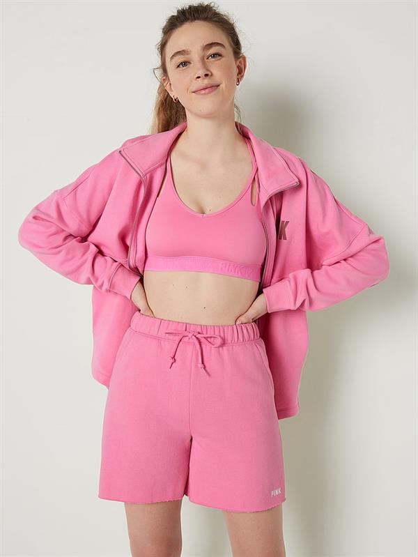 Pink Ince Askili Hafif Astarli Ultimate Sporcu Sütyeni ön görünüm