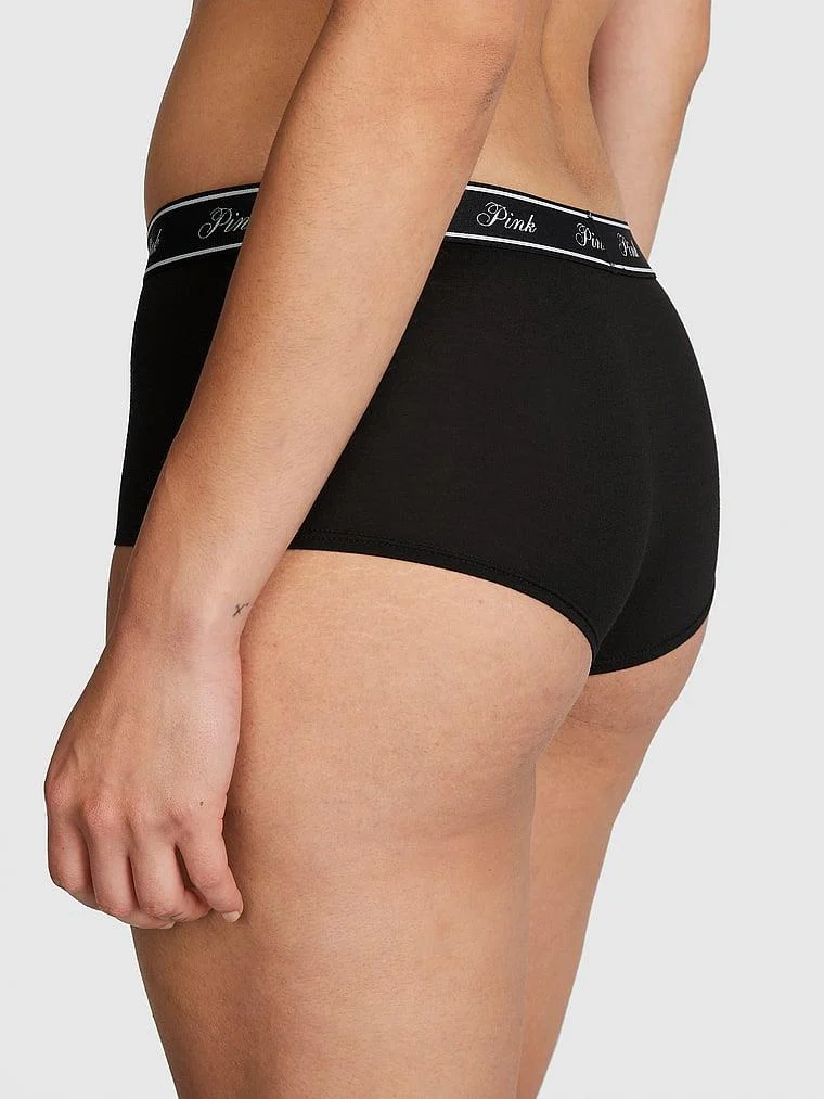 Pink Logolu Pamuklu Boyshort Kulot arka görünüm