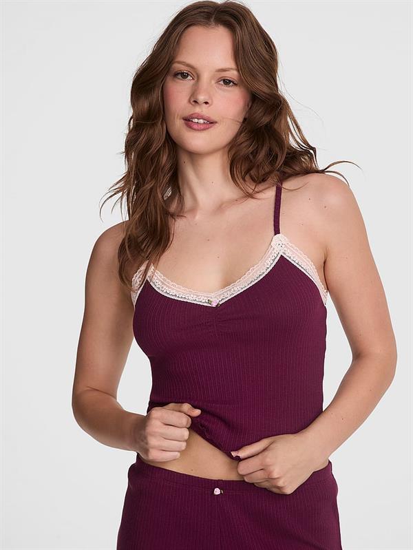 Pink Pointelle Askili Atlet