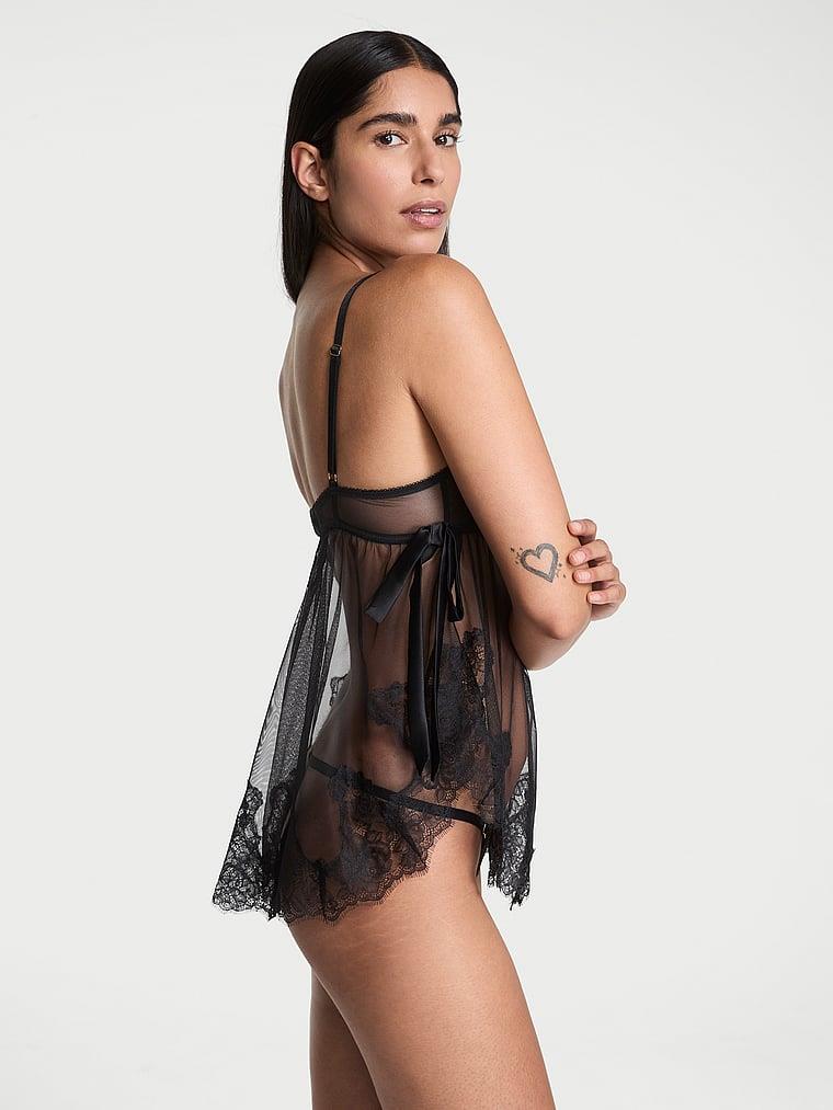 Wicked Desteksiz Sifon Dantelli Babydoll Takimi arka görünümü