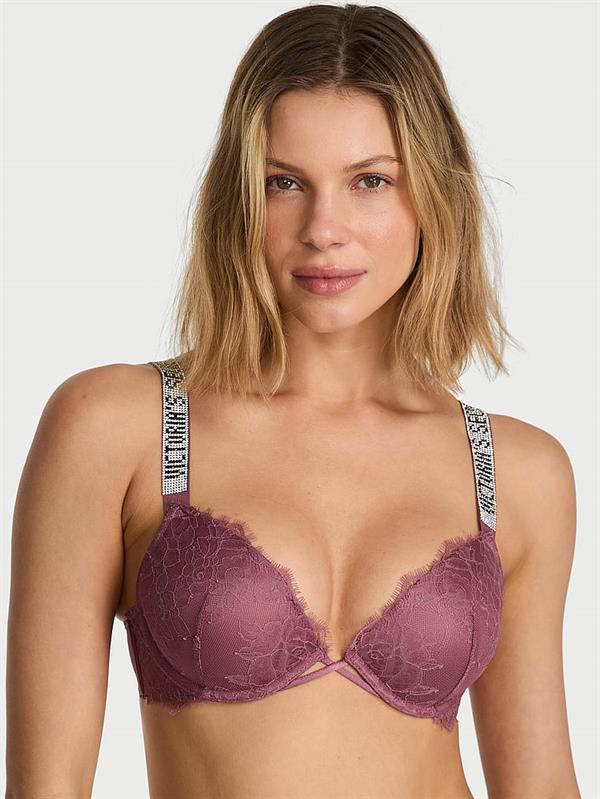 Işıltılı Askili Dantelli Push Up Sütyen