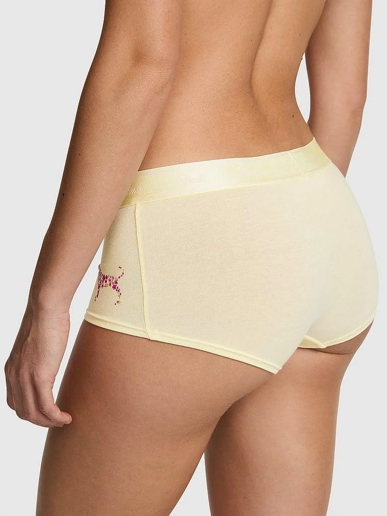 Pink Logolu Pamuklu Boyshort Kulot arka görünüm