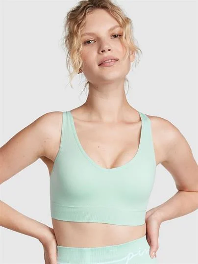 Pink Seamless Air Spor Sütyeni ön görünüm