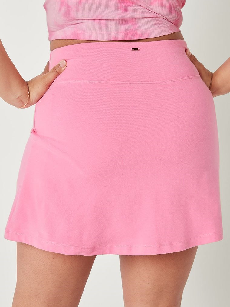 Pink Capraz Gecisli Pamuklu Sort Etek arka görünümü