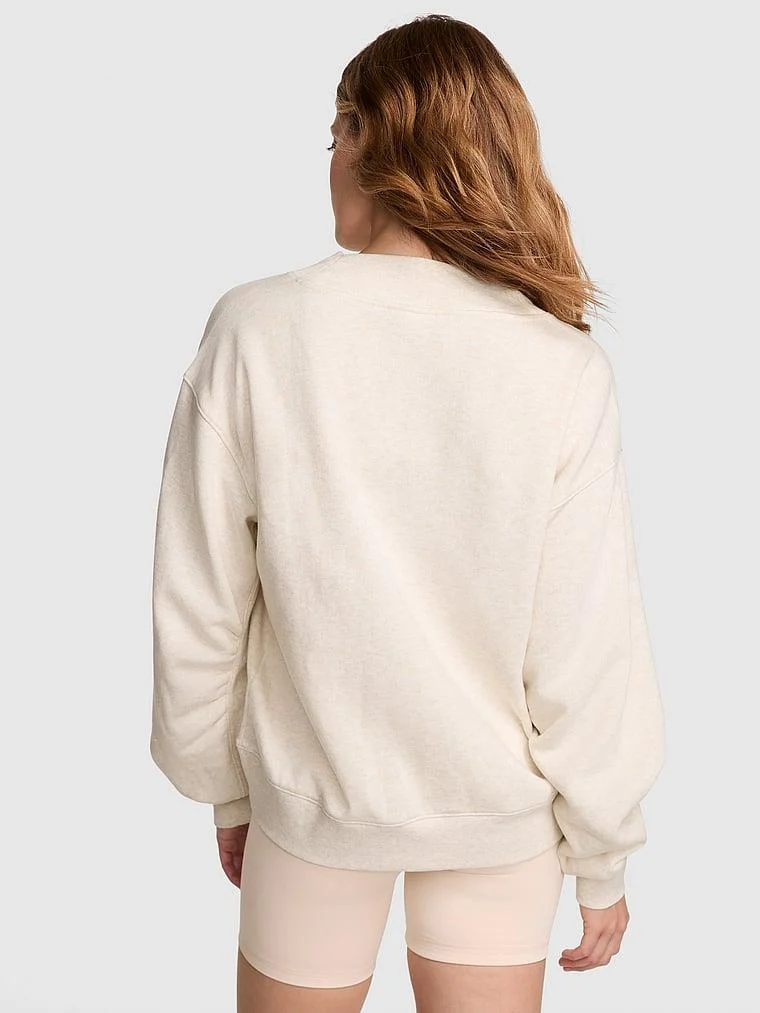 Pink Ivy V Yaka Crop Sweatshirt arka görünüm
