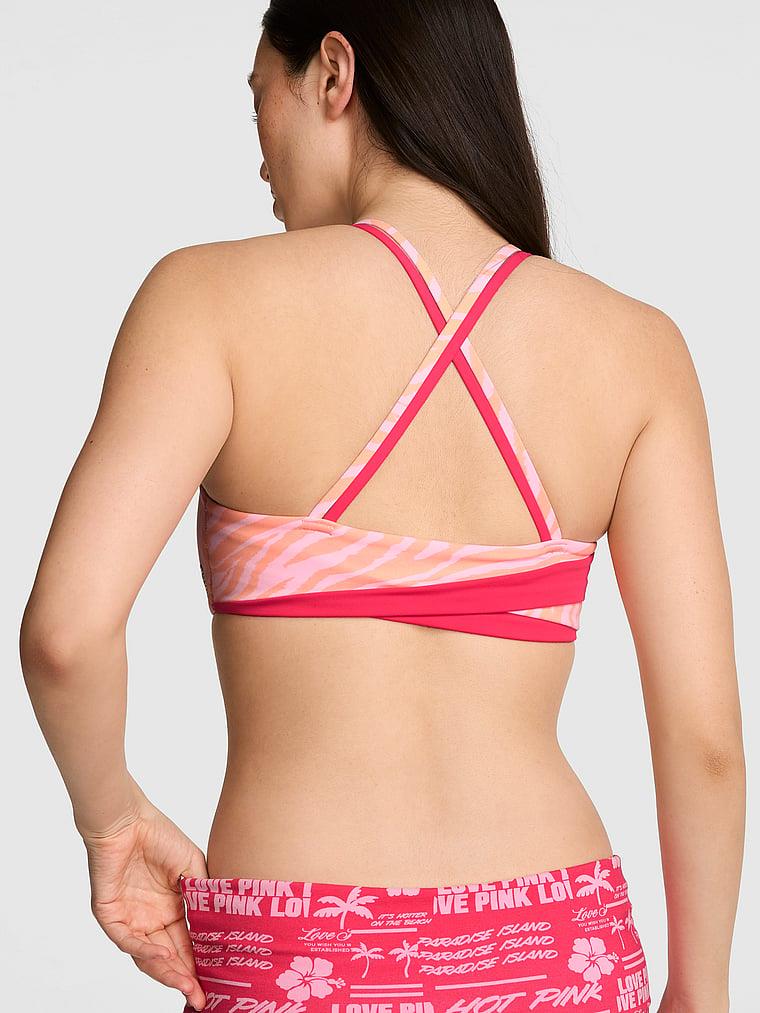 Pink Pink Relay Kare Yaka Capraz Sirtli Sporcu Sütyeni arka görünümü
