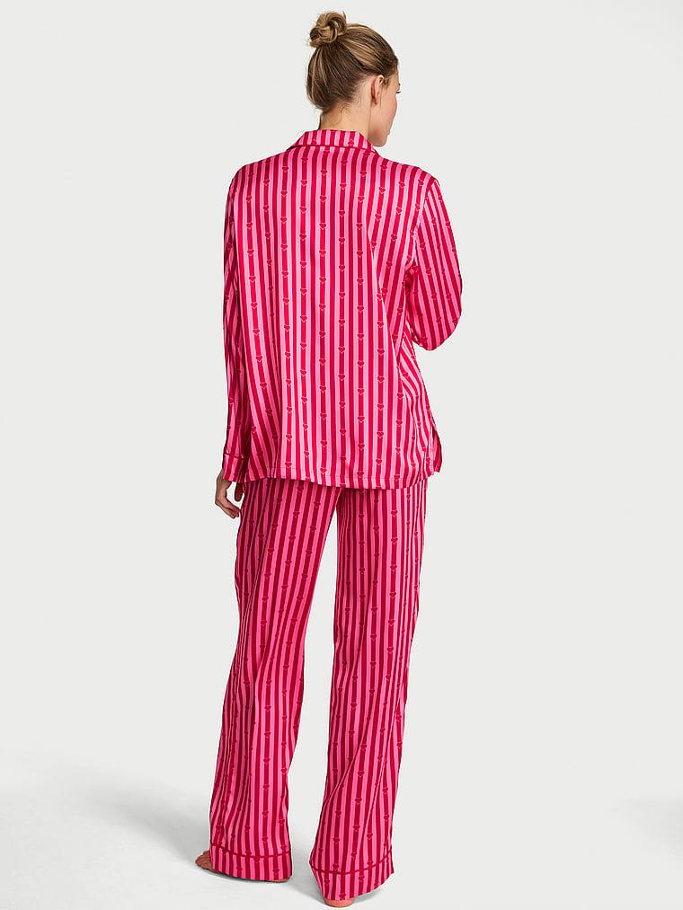 Glazed Saten Uzun Pijama Takimi arka görünümü
