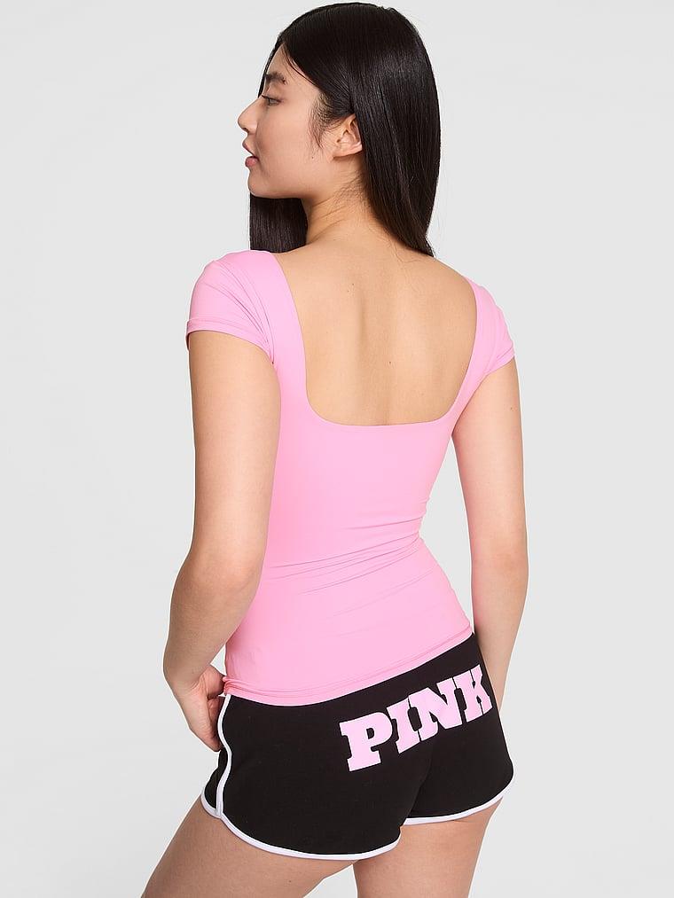 Pink Base Stretch Cap Sleeve Tee arka görünümü