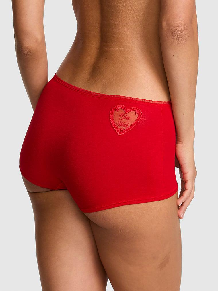 Pink Pamuklu Boyshort Kulot arka görünümü