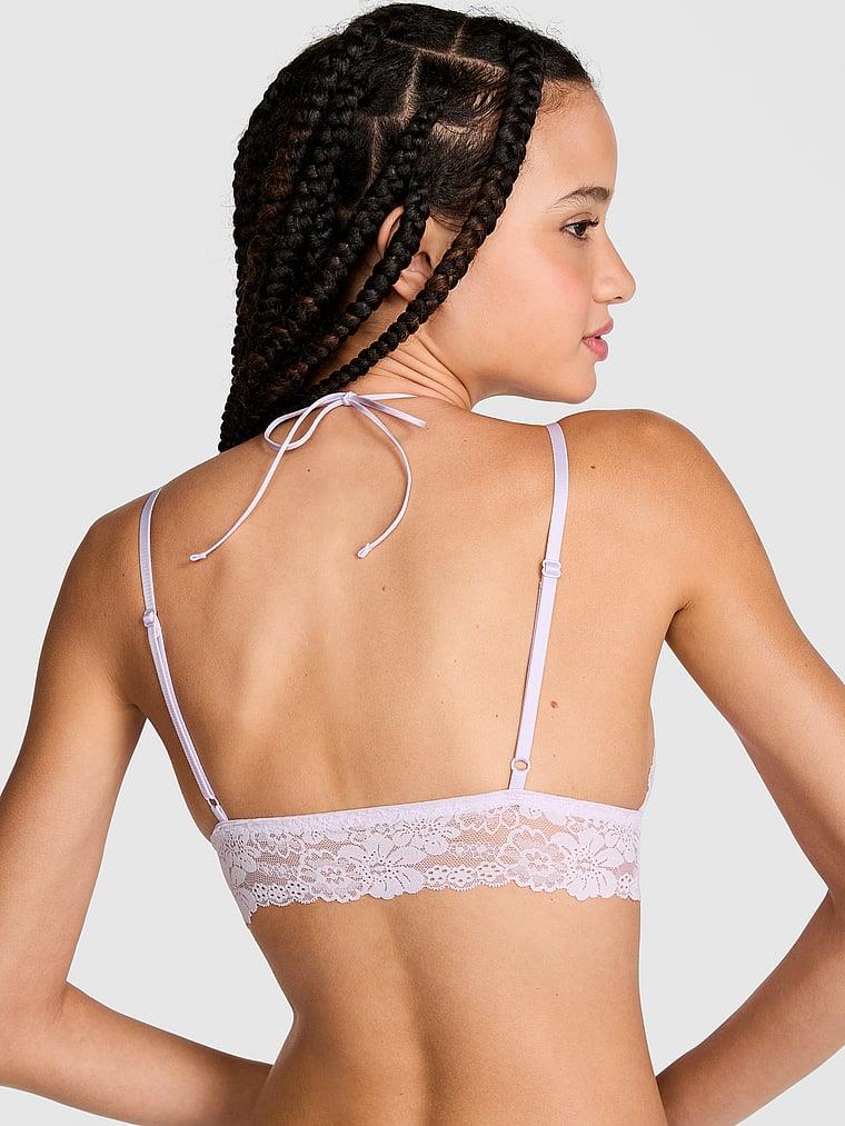 Pink Wink Dantelli Halter Ucgen Bralet arka görünüm