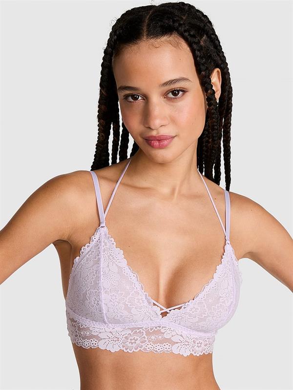 Pink Wink Dantelli Halter Ucgen Bralet ön görünüm