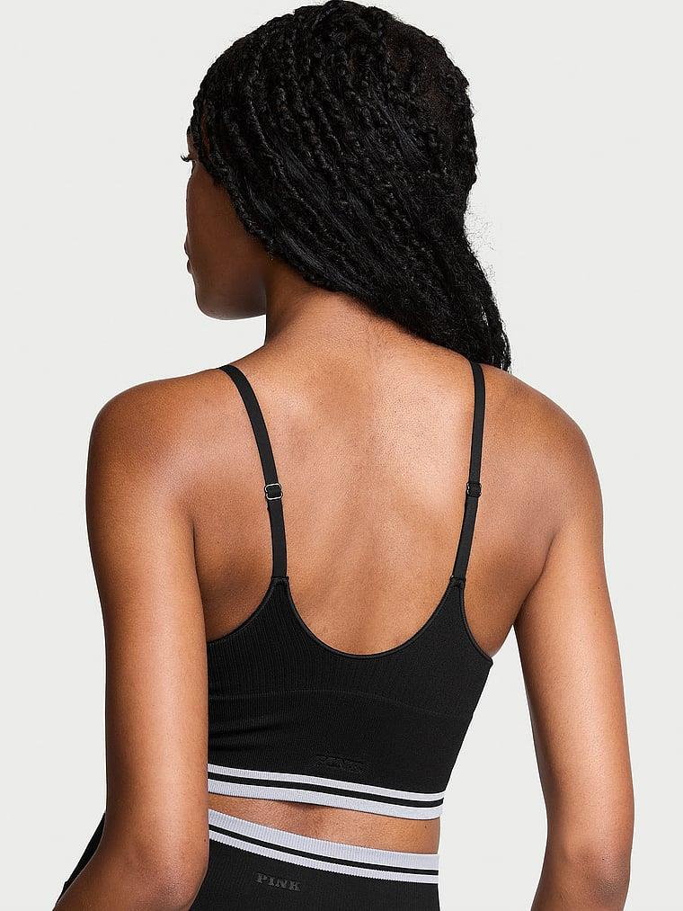 Pink Seamless Longline Sporcu Sütyeni arka görünümü
