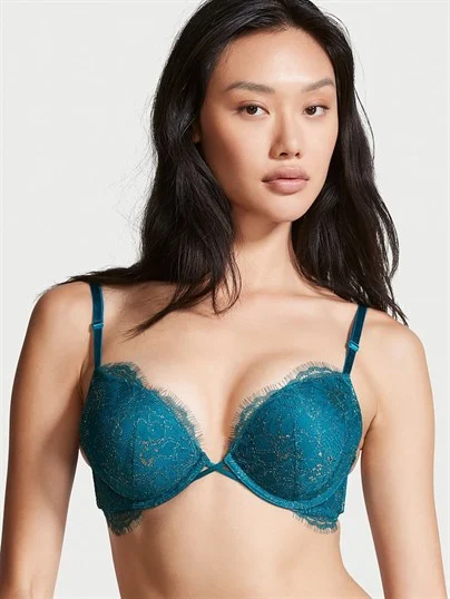 Bombshell 2 Beden Buyuten Dantelli Işıltılı Push Up Sütyen