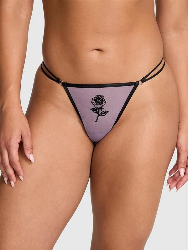 Pink Romantik Islemeli V String Kulot