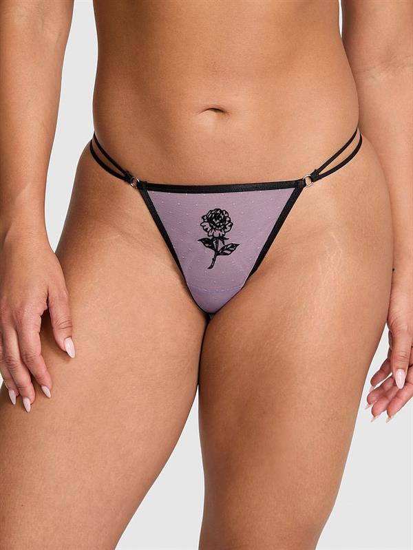 Pink Romantik Islemeli V String Kulot