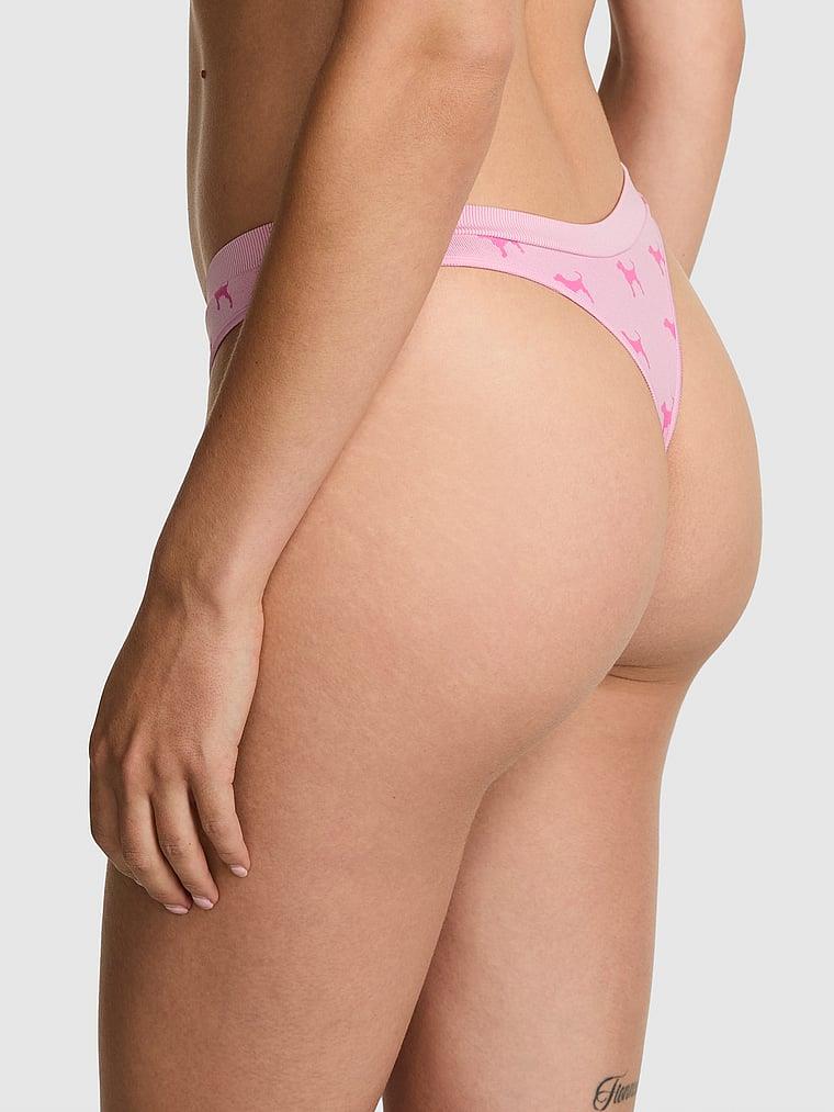 Pink Seamless Derin Bacak Kesim Tanga arka görünümü