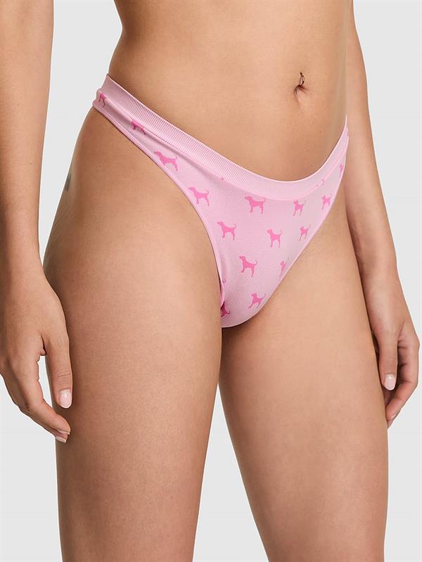 Pink Seamless Derin Bacak Kesim Tanga