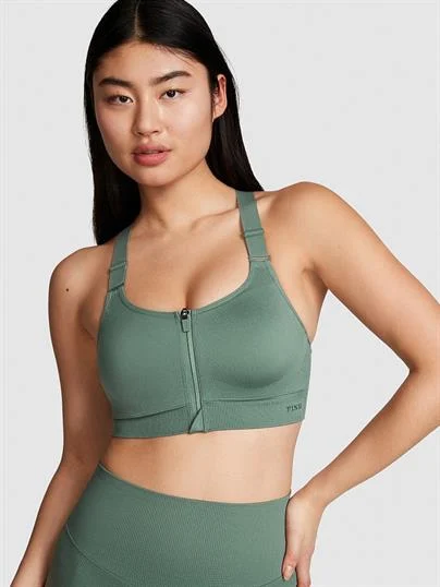 Pink Seamless Air Yüksek Etkili Spor Sütyeni ön görünüm