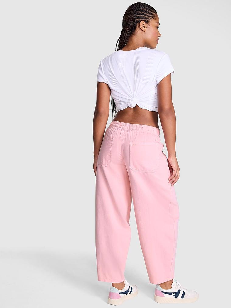 Pink Rahat Kesim Buzgulu Barrel Pantolon arka görünümü