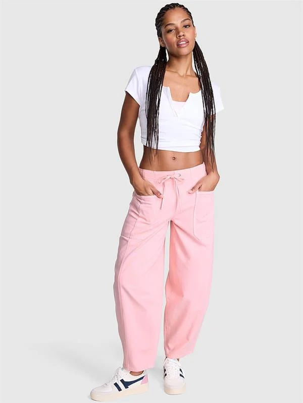 Pink Rahat Kesim Buzgulu Barrel Pantolon