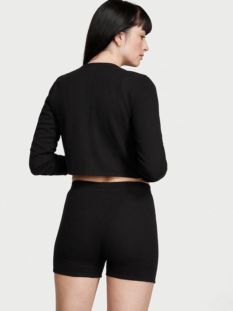 Glow Waffle Uc Parcali Kısa Pijama Takimi arka görünümü