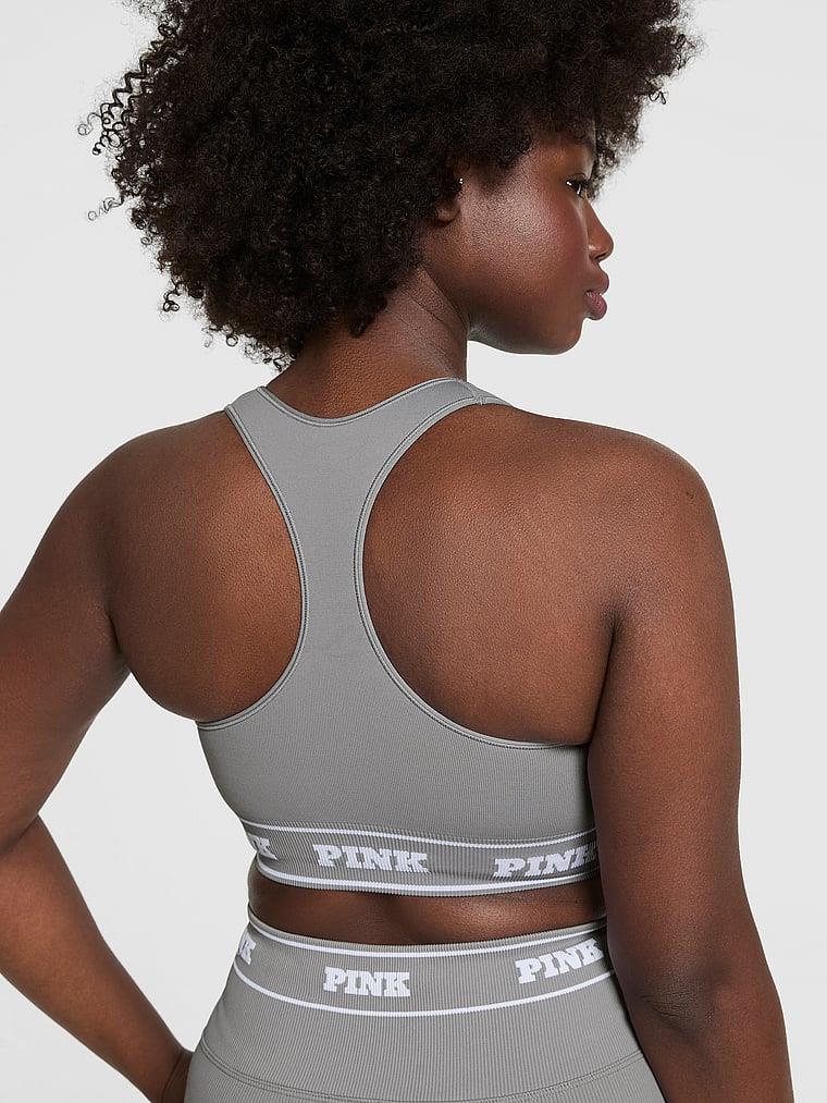 Pink Seamless Cift Yonlu Sporcu Sütyeni arka görünüm