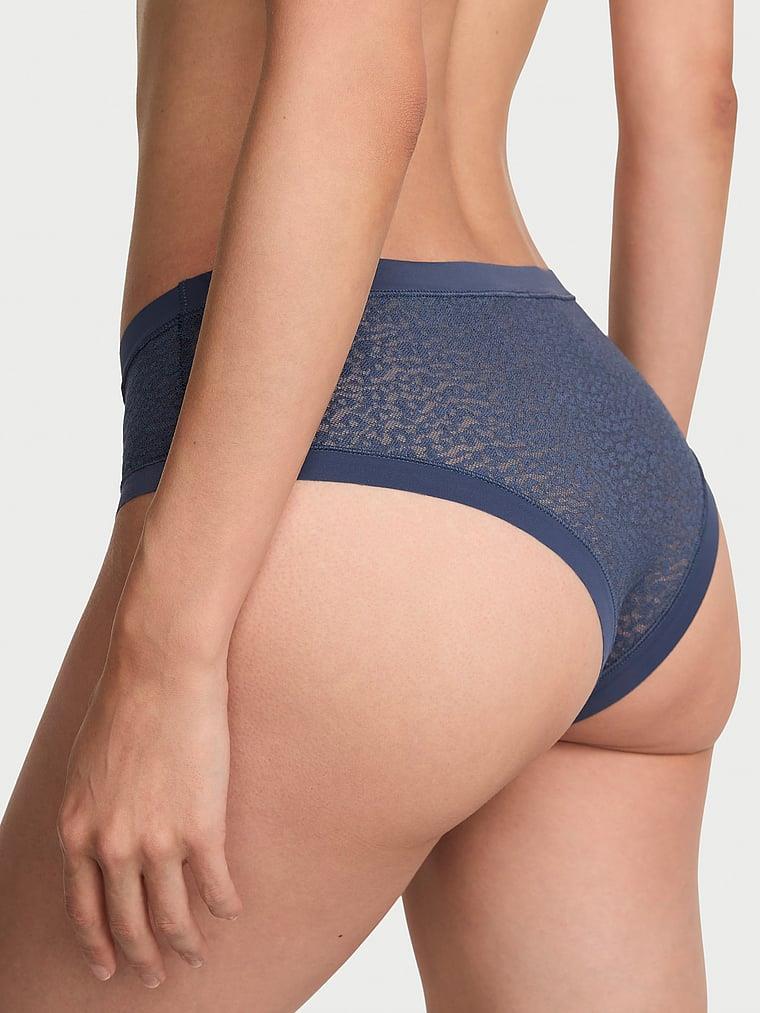 Lazer Kesim Leoparli Dantelli Cheeky Kulot arka görünüm