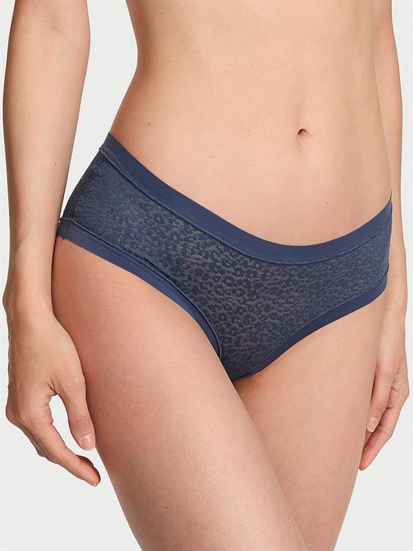 Lazer Kesim Leoparli Dantelli Cheeky Kulot ön görünüm