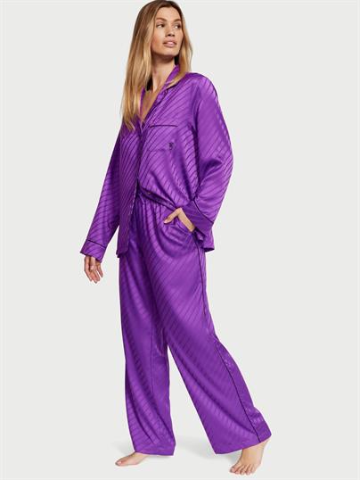 Saten Uzun Pijama Takimi