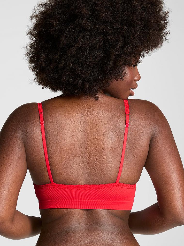 Pink Seamless Ribanali Balensiz Push Up Sütyen arka görünümü