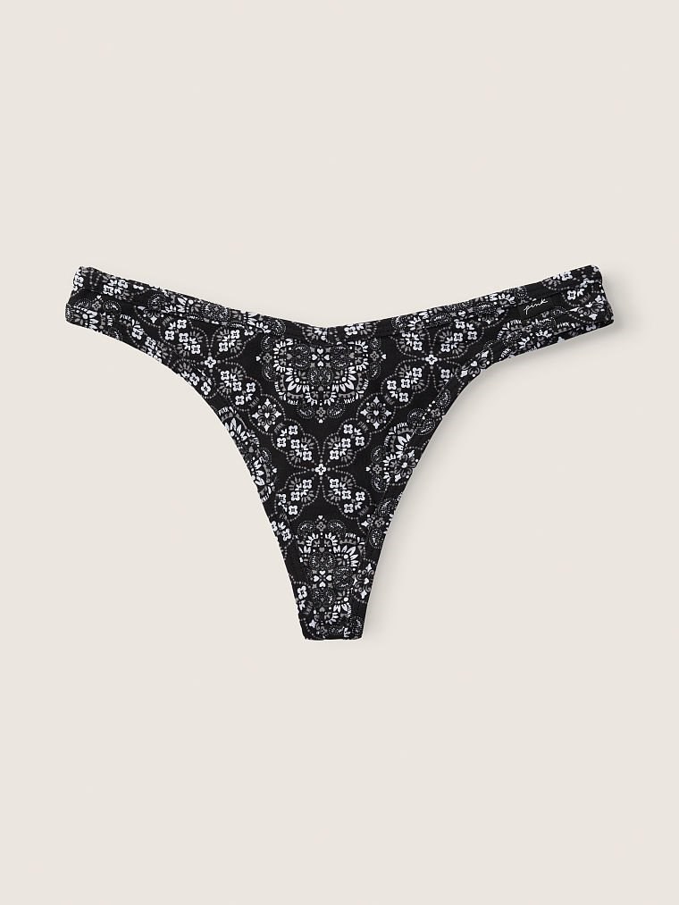 Pink Pamuk Tanga Kulot arka görünümü
